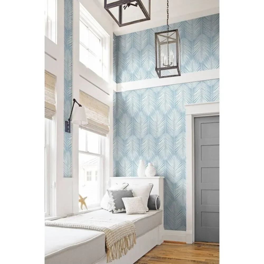 Palm Silhouette Peel & Stick Wallpaper Light Blue - 30.75 Sq Ft